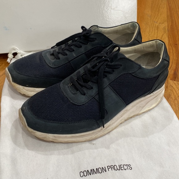 Common Projects | Track Suede & Mesh Runner Sneaker in Navy - Picture 2 of 7